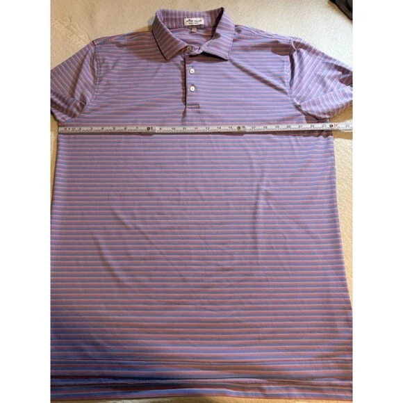 PETER MILLAR Summer Comfort Polo Shirt Blue Pink Purple Pastel Sz L Mens Golf - Picture 8 of 10